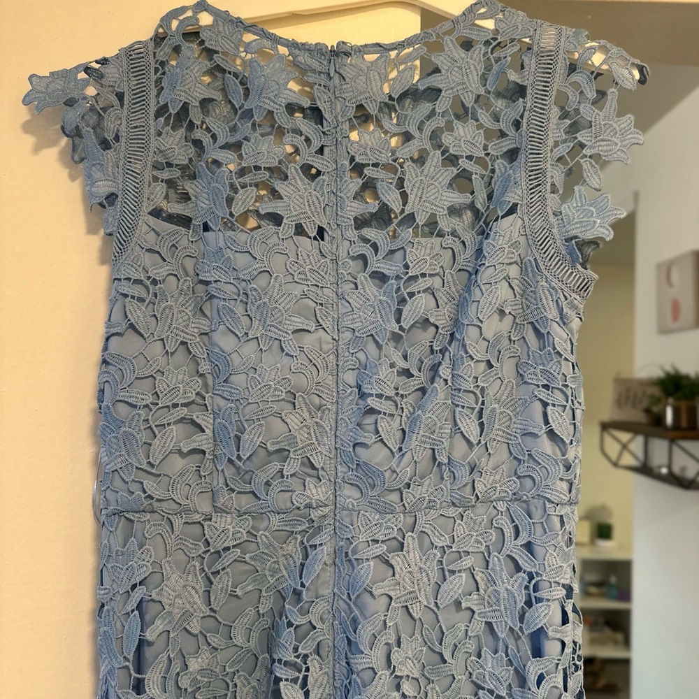 Eliza J Light Blue Lace Midi Dress - Picture 8 of 10
